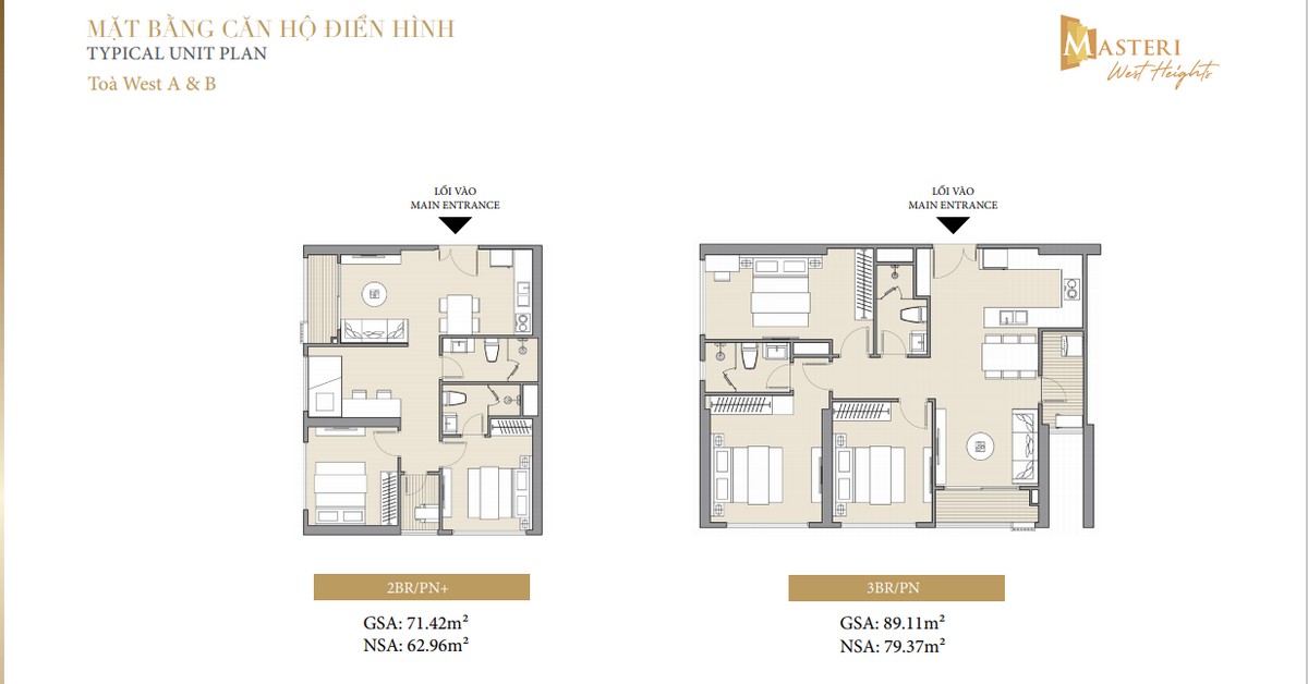 Thiết kế căn hộ Masteri West Heights Tây Mỗ - Tòa A -B 2