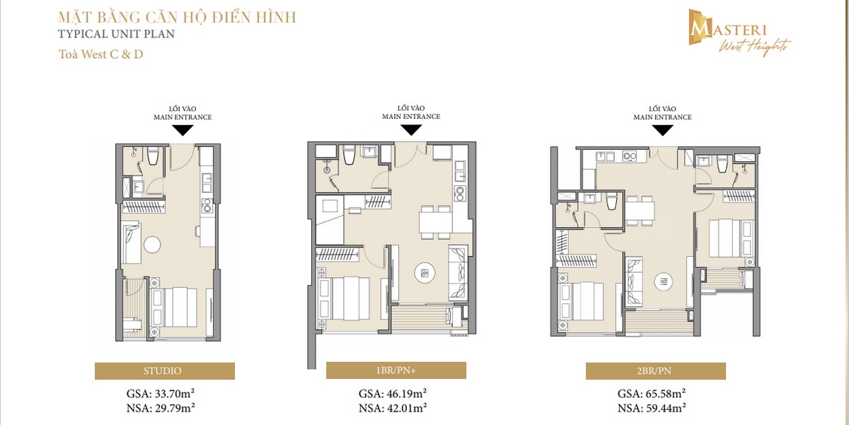 Thiết kế căn hộ Masteri West Heights Tây Mỗ - Tòa C - D 1