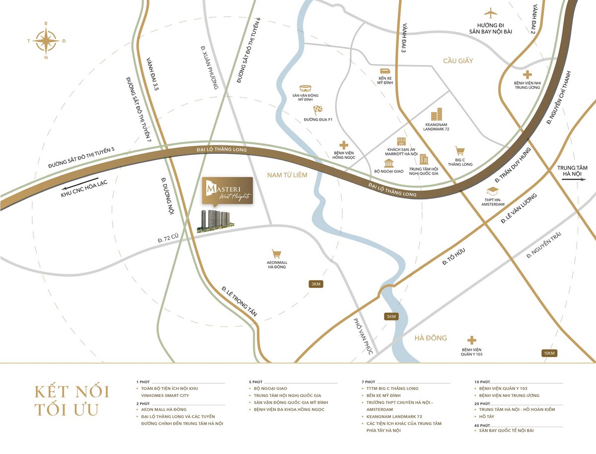 Vị trí căn hộ Masteri West Heights Tây Mỗ